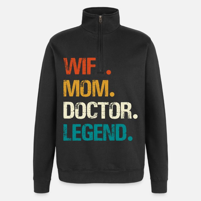 Épouse Maman Médecin Légende - Sweat à zip 1/4 - noir