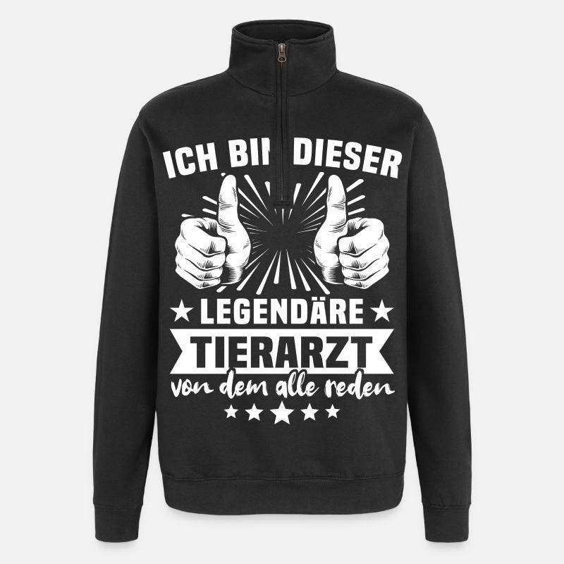 Tierarzt Legende - Quarter-Zip-Sweatshirt - Schwarz