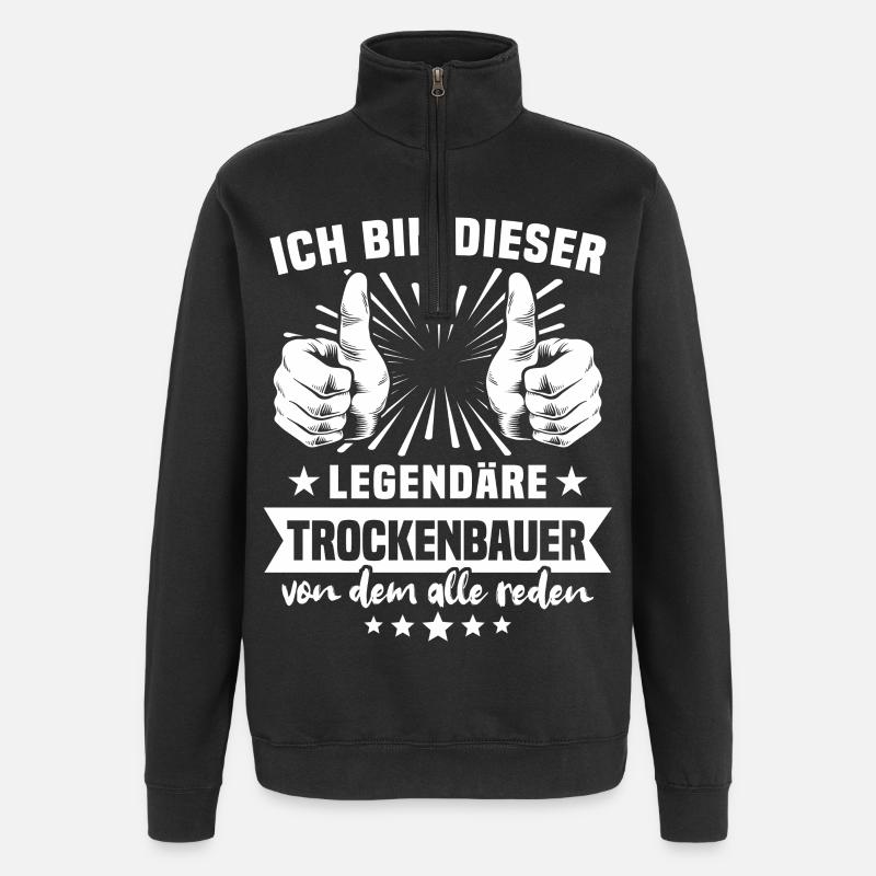 Trockenbauer Legende - Quarter-Zip-Sweatshirt - Schwarz