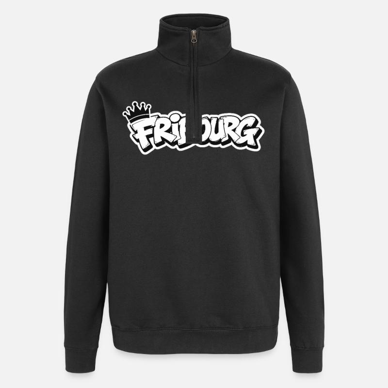 Fribourg Graffiti King - Quarter-Zip-Sweatshirt - Schwarz
