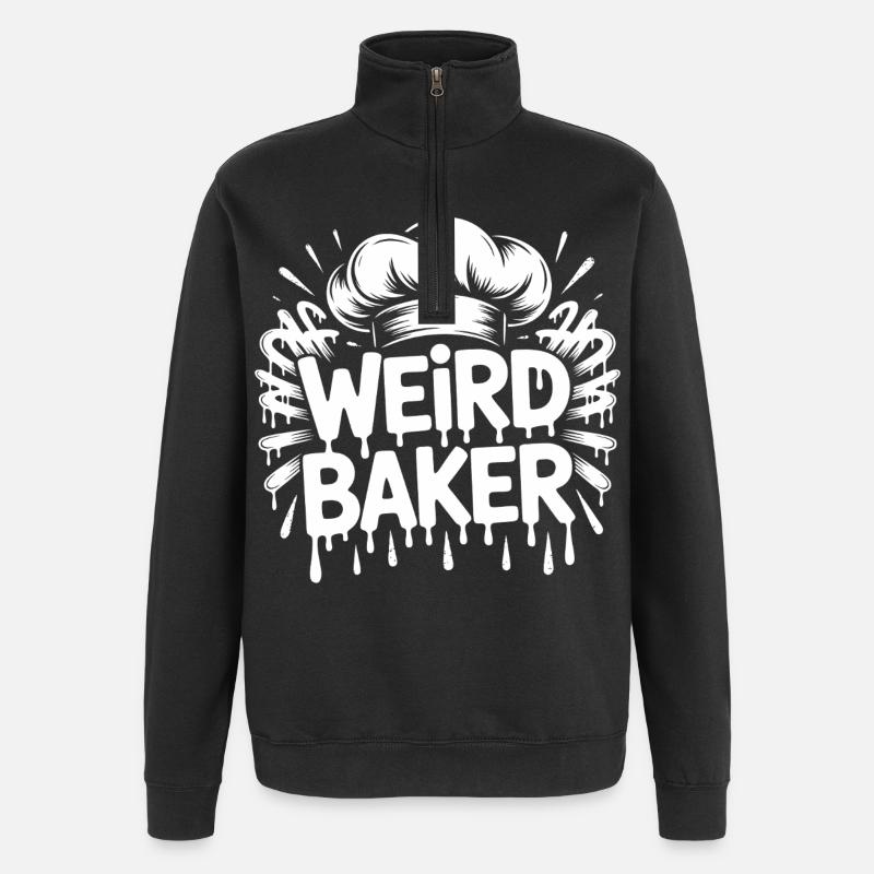 Weird Baker - Quarter-Zip Sweatshirt - black