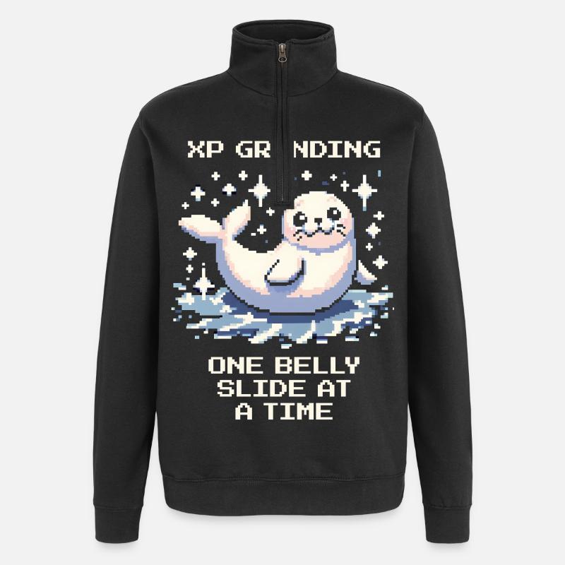 XP Grind | Seal belly slide - Quarter-Zip Sweatshirt - black