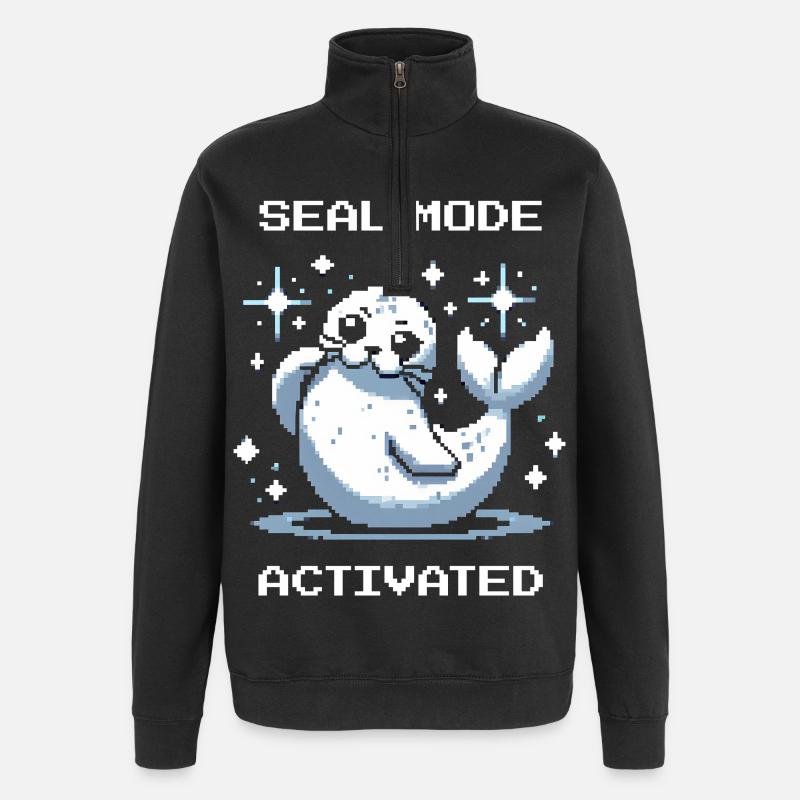 Seal mode on | Robbe Mood - Quarter-Zip Sweatshirt - black