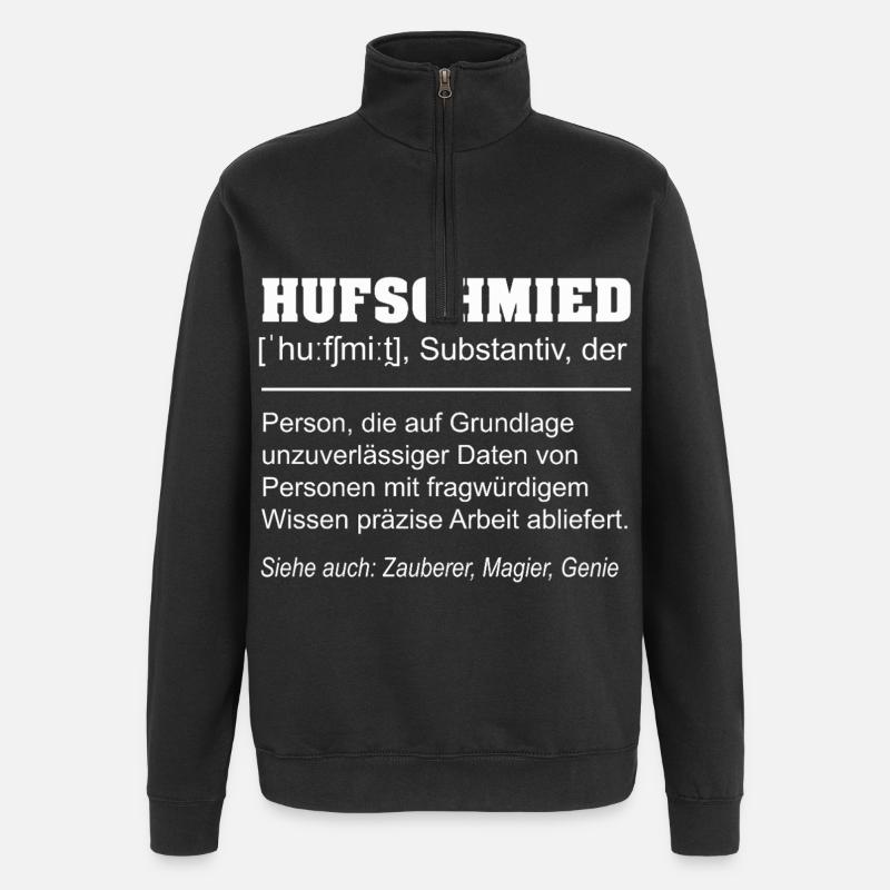 Définition du maréchal-ferrant : Drôle - Sweat à zip 1/4 - noir