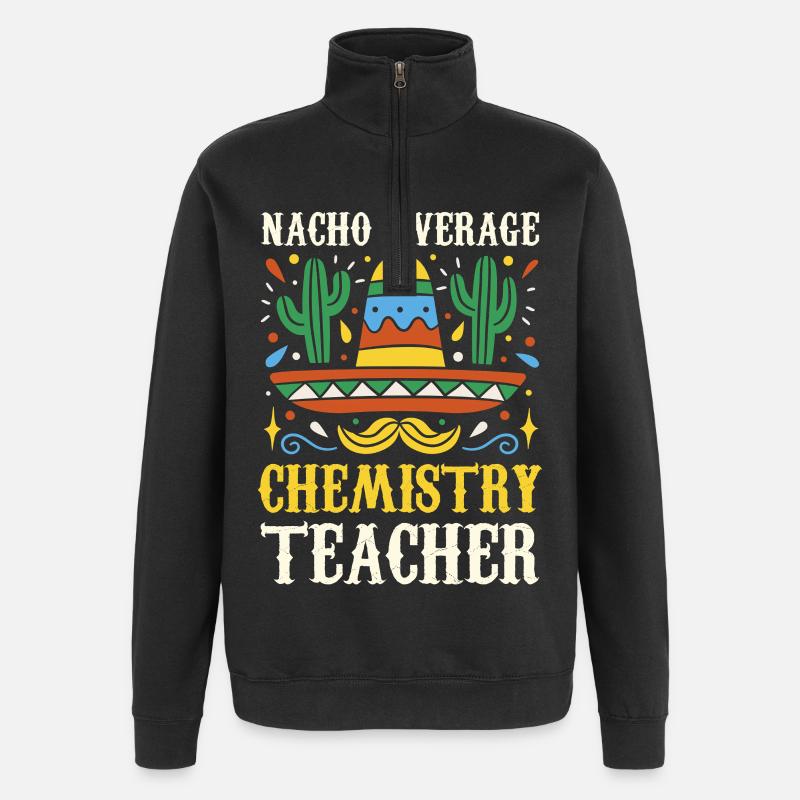 Nacho Professeur moyen de chimie - Sweat à zip 1/4 - noir