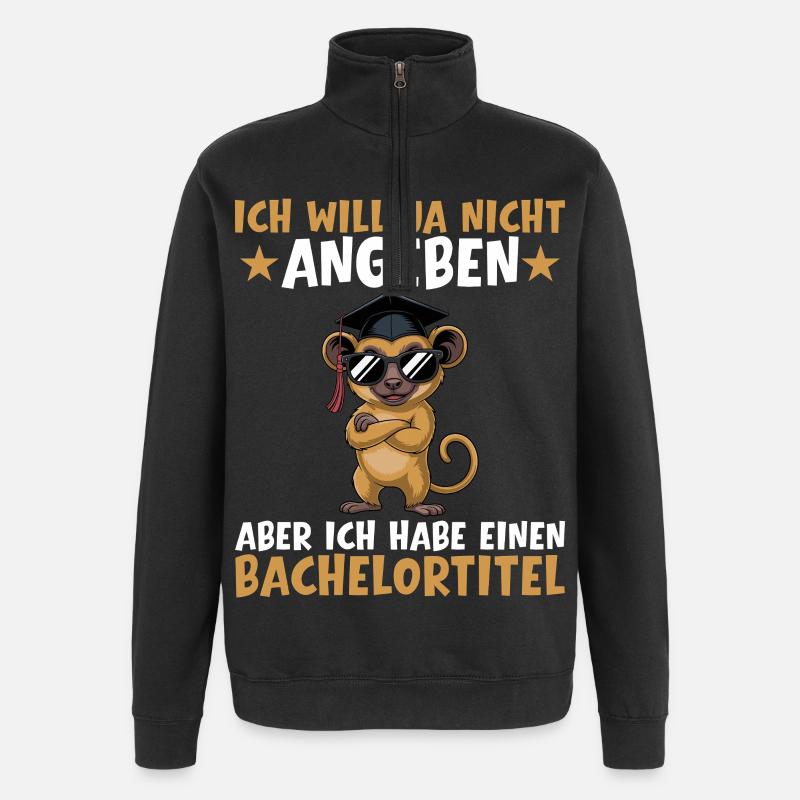 Bachelortitel Studium bestanden Bachelorprüfung - Quarter-Zip-Sweatshirt - Schwarz