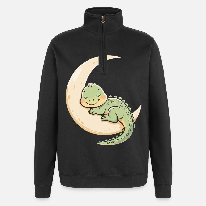 Moon Cuddle Dragon Sleep Dream - Quarter-Zip Sweatshirt - black