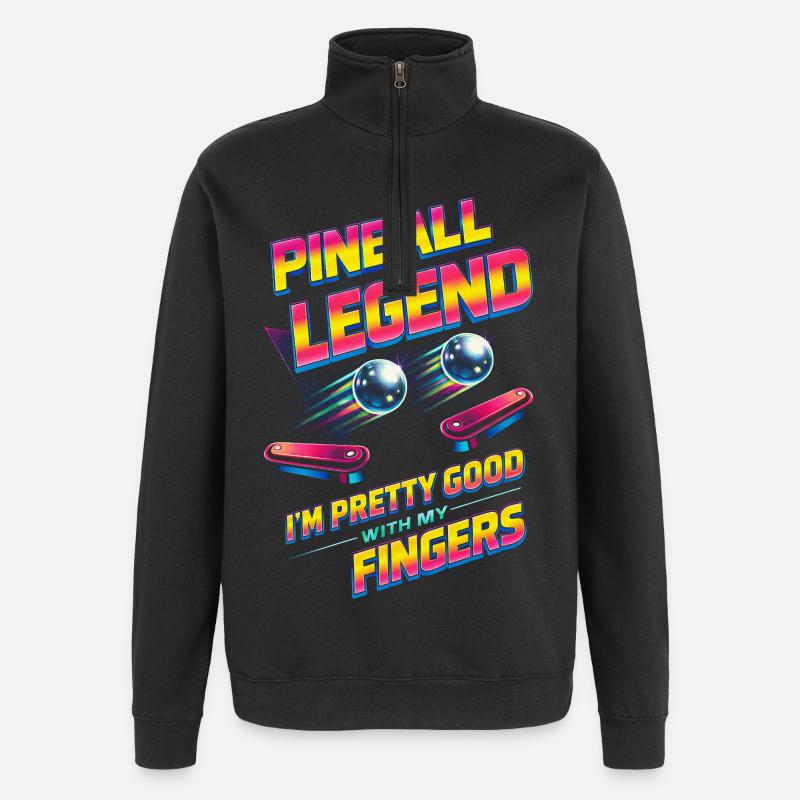 Joueur de flipper, légende du flipper, - Sweat à zip 1/4 - noir