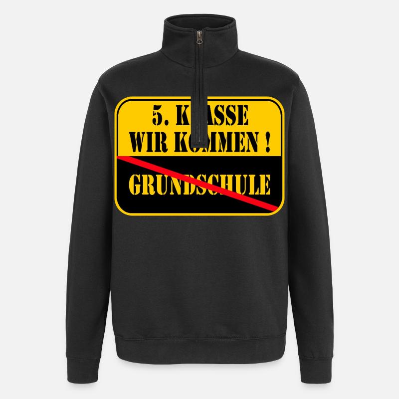 5. Klasse - Quarter-Zip-Sweatshirt - Schwarz