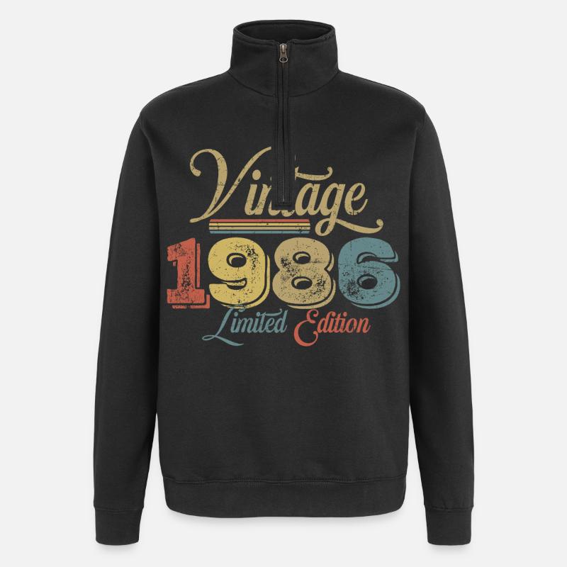 Vintage 1986 - Quarter-Zip-Sweatshirt - Schwarz