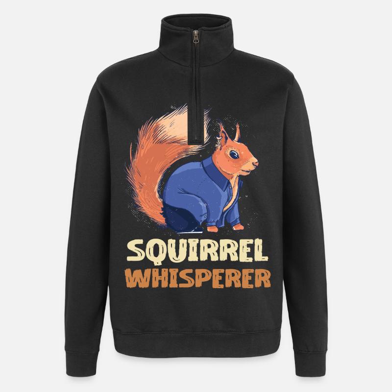 Eichhörnchen Flüsterer Denim - Quarter-Zip-Sweatshirt - Schwarz