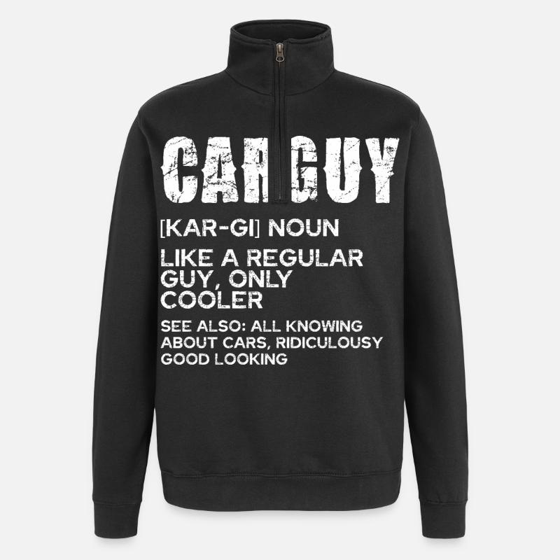 CarGuy Distressed Typography - Quarter-Zip Sweatshirt - black
