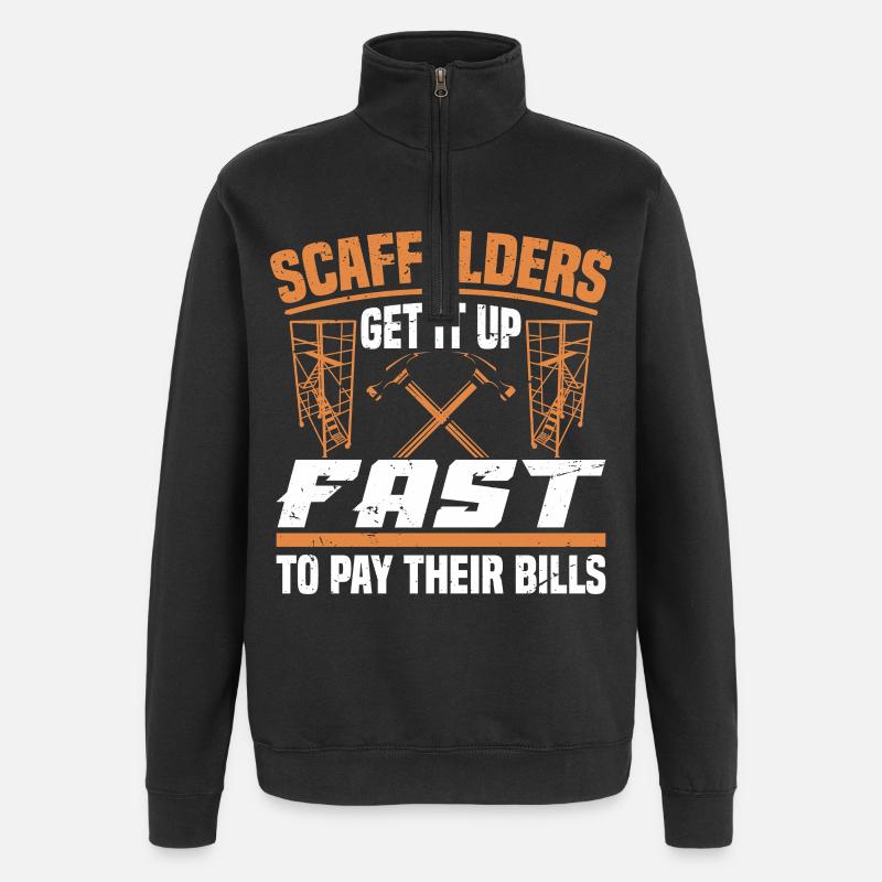  Scaffold Installer Set Platform Construction - Quarter-Zip Sweatshirt - black