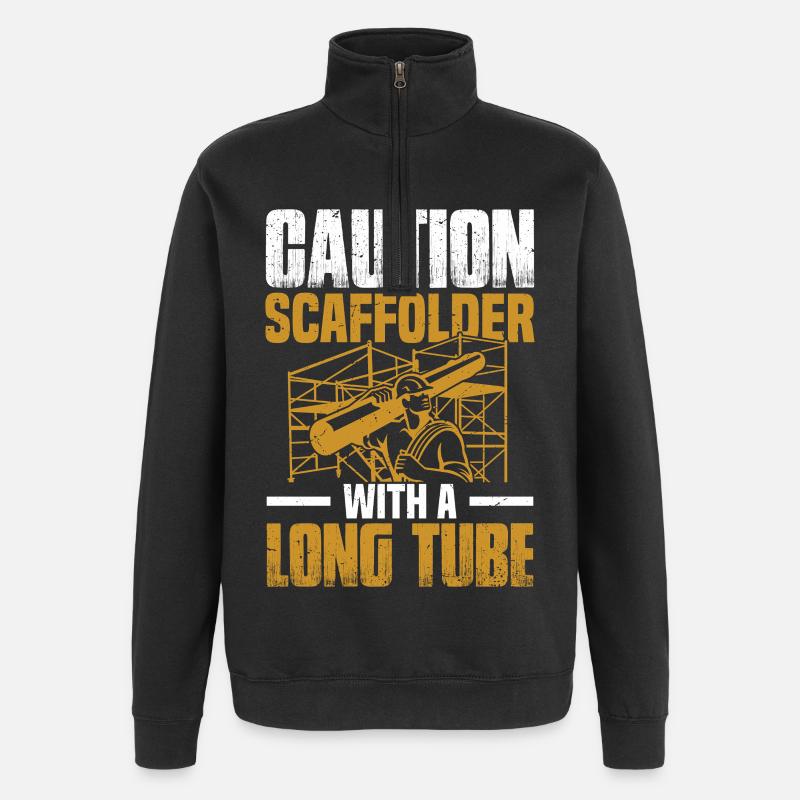  Scaffold Installer Builder Worker Construction - Quarter-Zip Sweatshirt - black