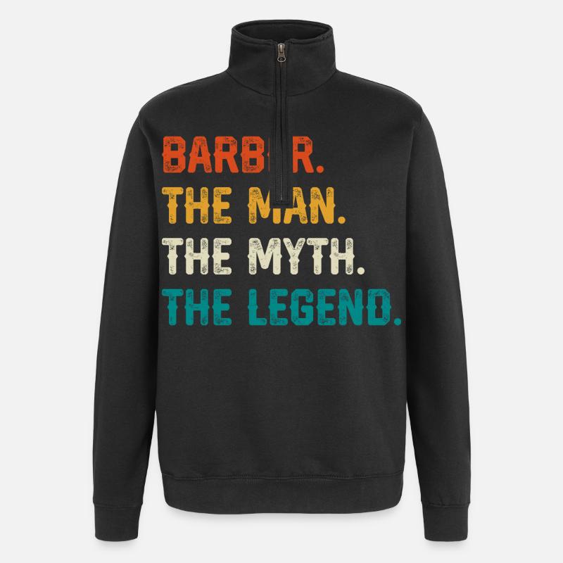 Barber Myth Legend Shirt - Quarter-Zip Sweatshirt - black