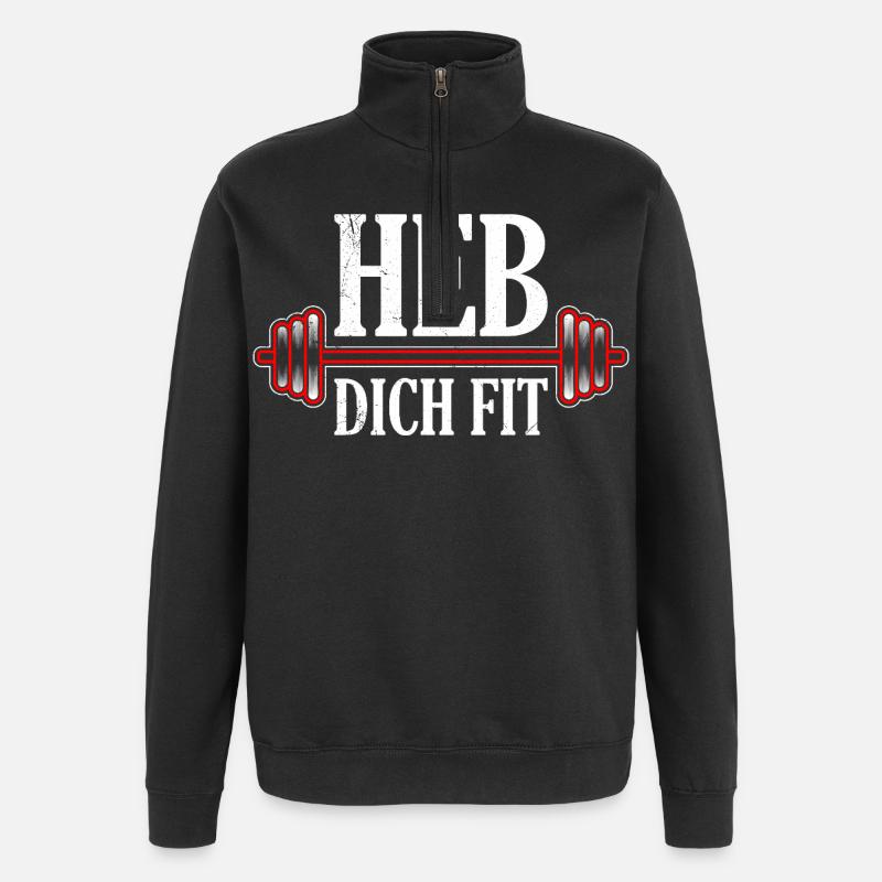 Weihnachten HEB DICH FIT Lustiges - Quarter-Zip-Sweatshirt - Schwarz