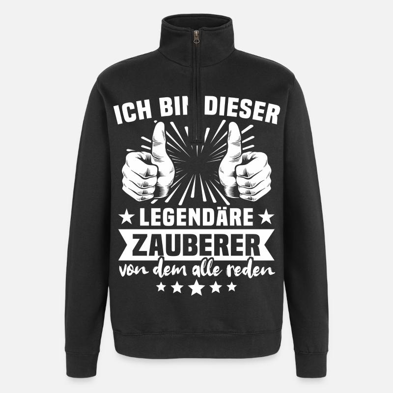 Légende du Sorcier - Sweat à zip 1/4 - noir
