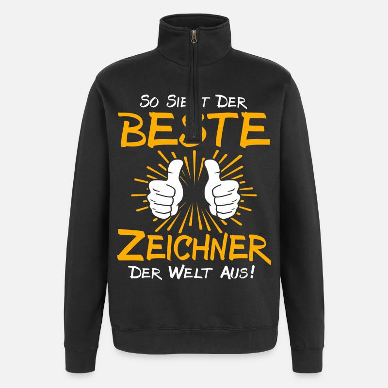 Idée de cadeau pour dessinateur - Sweat à zip 1/4 - noir