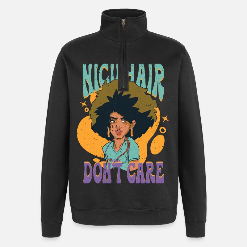 NICU Krankenschwester - Quarter-Zip-Sweatshirt - Schwarz