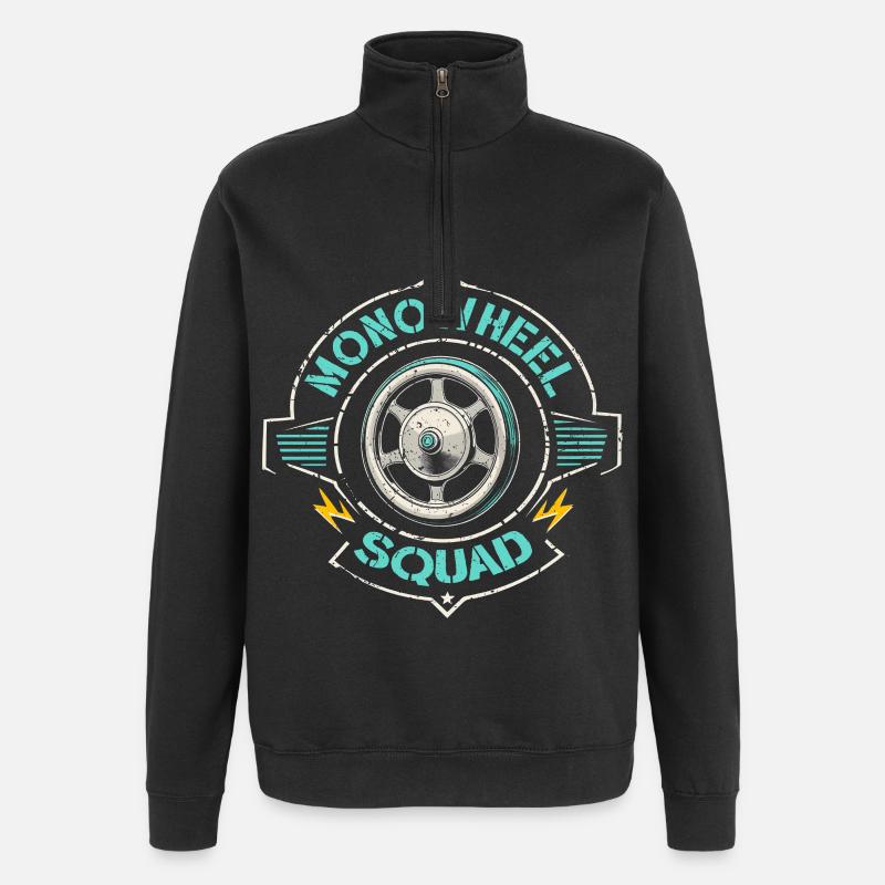 Monowheel Squad Monocyclist - Sweatshirt med 1/4 lynlås - sort