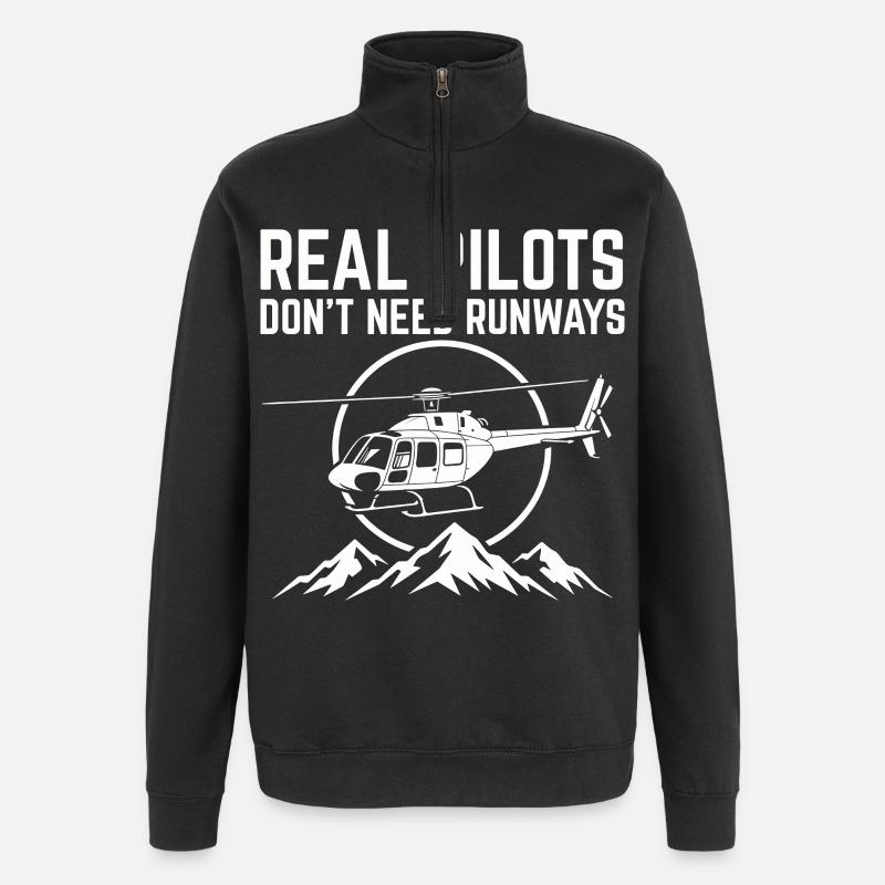 Helicopter pilot Helicopter pilot - Quarter-Zip Sweatshirt - black