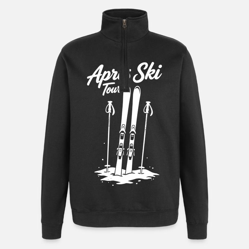 Groupe vacances d’hiver après ski ski - Sweat à zip 1/4 - noir