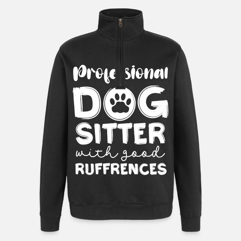 Dog sitters with good references - Quarter-Zip Sweatshirt - black