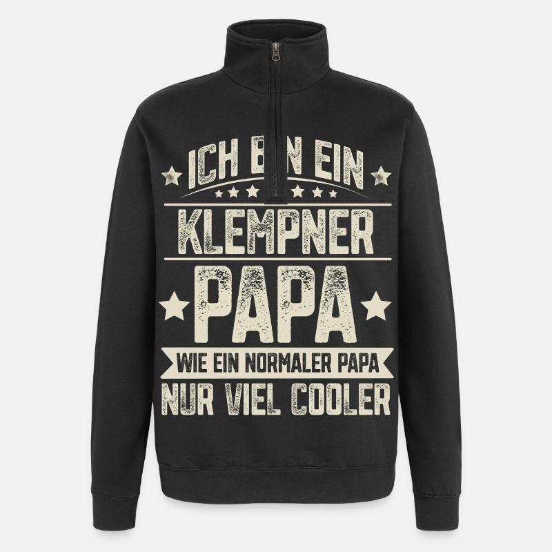 Klempner Papa - Quarter-Zip-Sweatshirt - Schwarz