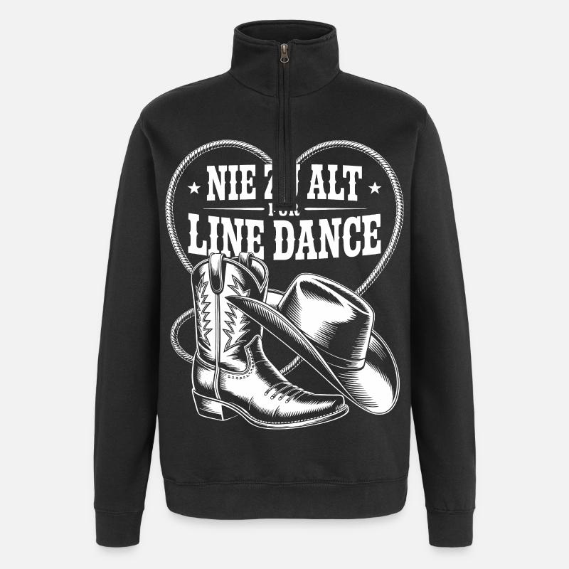 Western Line Dance Style - Quarter-Zip Sweatshirt - black