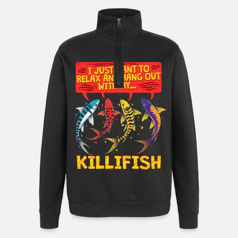 Zahnkarpfen Killfisch Zahnkärpflinge - Quarter-Zip-Sweatshirt - Schwarz