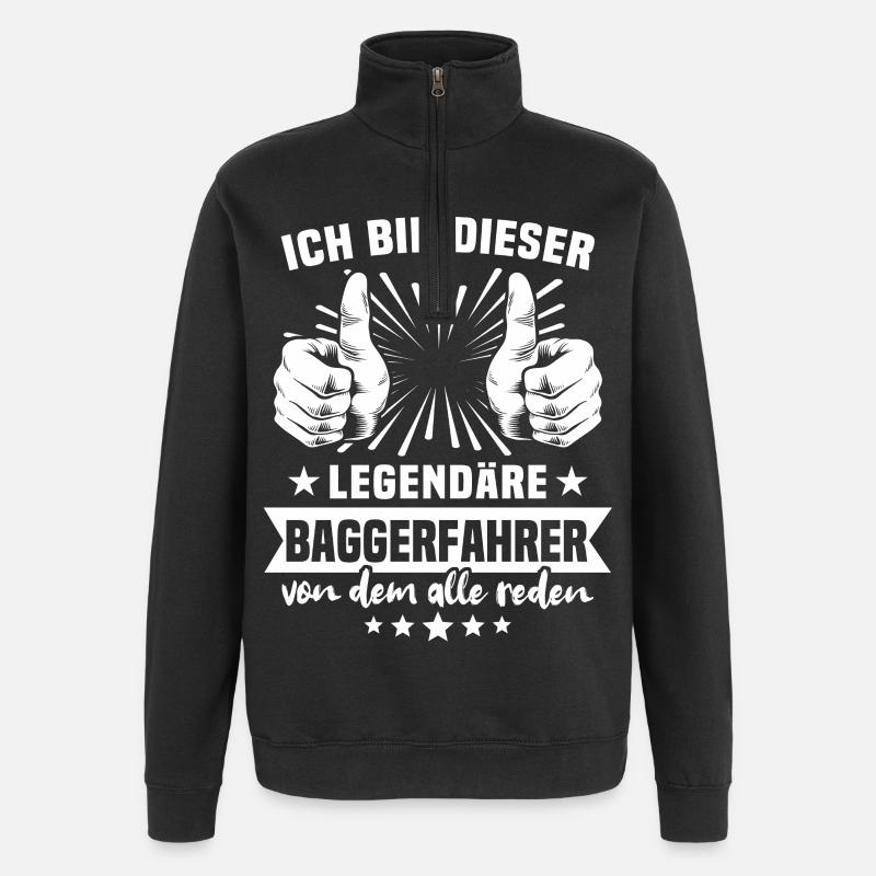Excavator Driver Legend - Quarter-Zip Sweatshirt - black