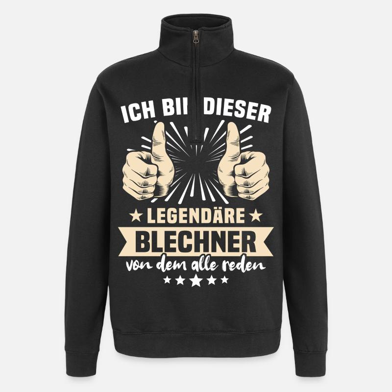 Blechner Sprüche - Quarter-Zip-Sweatshirt - Schwarz