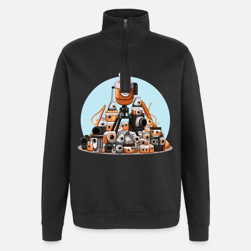 Illustration de piles de caméra - Sweat à zip 1/4 - noir