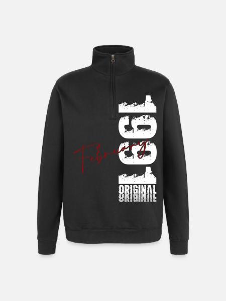 35th Birthday February 1991 Original Vintage - Quarter-Zip Sweatshirt - black