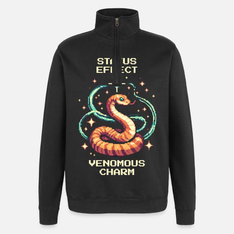 Giftiger Charme | Schlange Status Effekt - Quarter-Zip-Sweatshirt - Schwarz