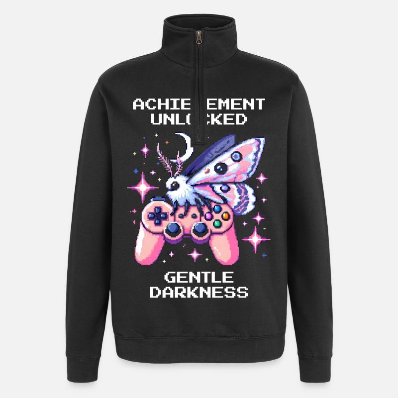 Gentle Darkness Unlocked | Soft Goth - Quarter-Zip Sweatshirt - black