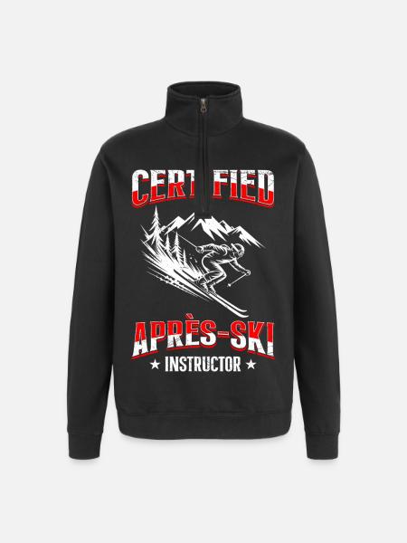 Skiing CERTIFIED APRÈS-SKI INSTRUCTOR FUNNY - Quarter-Zip Sweatshirt - black