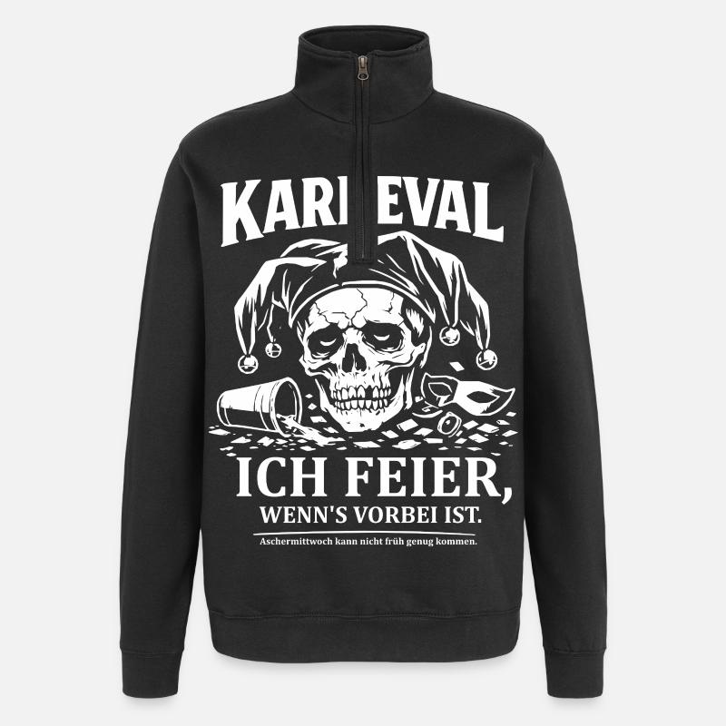 Anti Karneval - Quarter-Zip-Sweatshirt - Schwarz