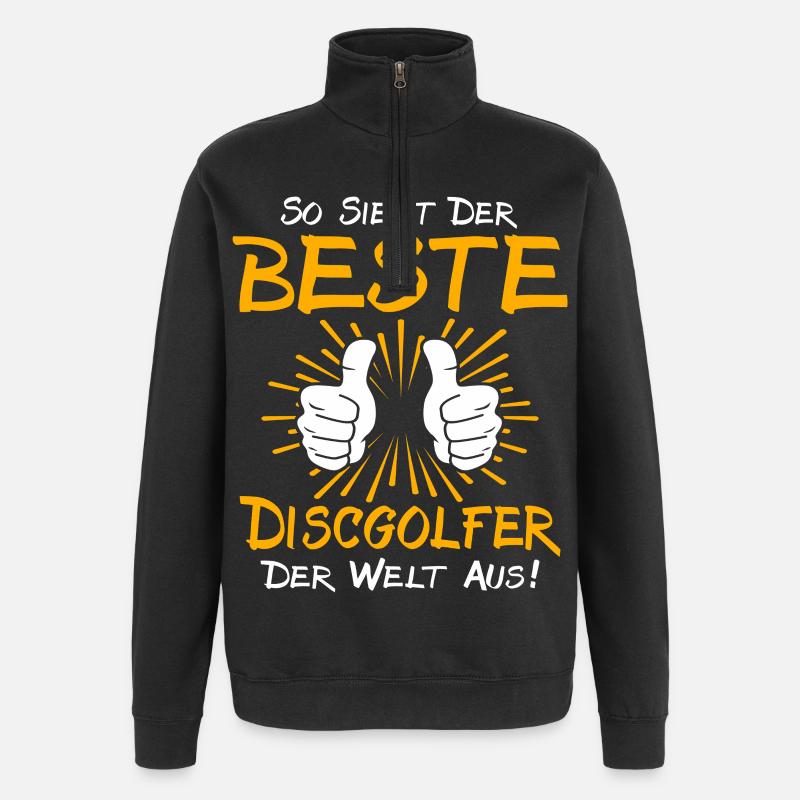 Disc Golfer Gift Idea - Quarter-Zip Sweatshirt - black