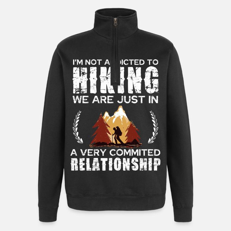 Hiking Commitment Tee Design - Quarter-Zip Sweatshirt - black