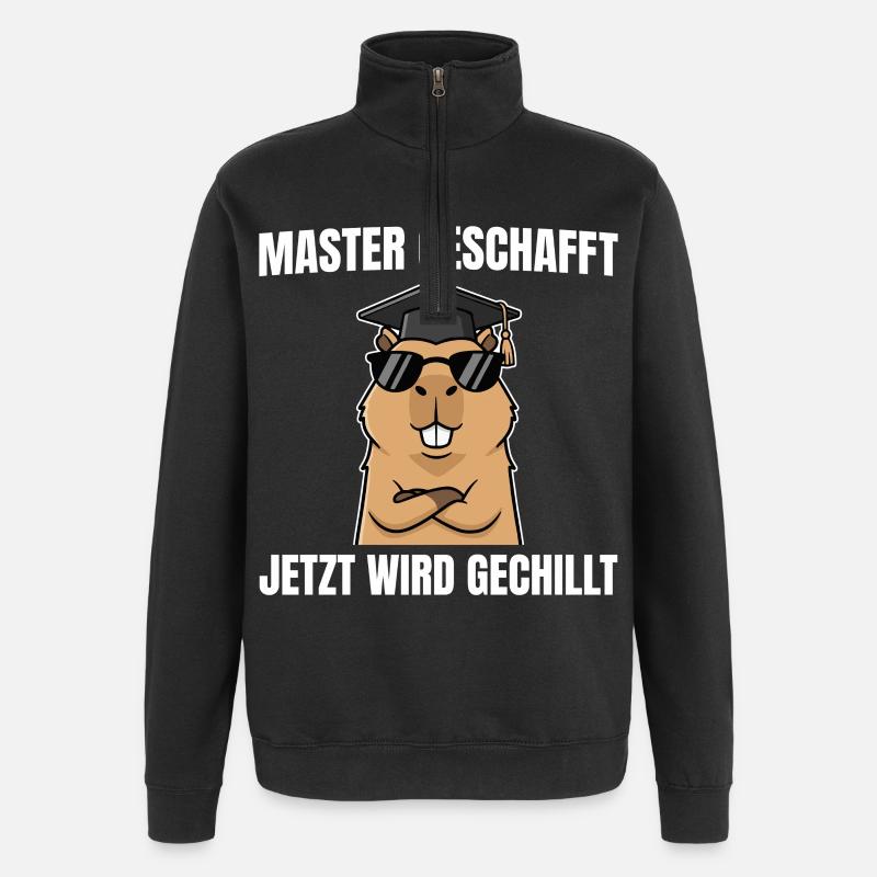 Master Passed Capybara Master's Exam - Quarter-Zip Sweatshirt - black