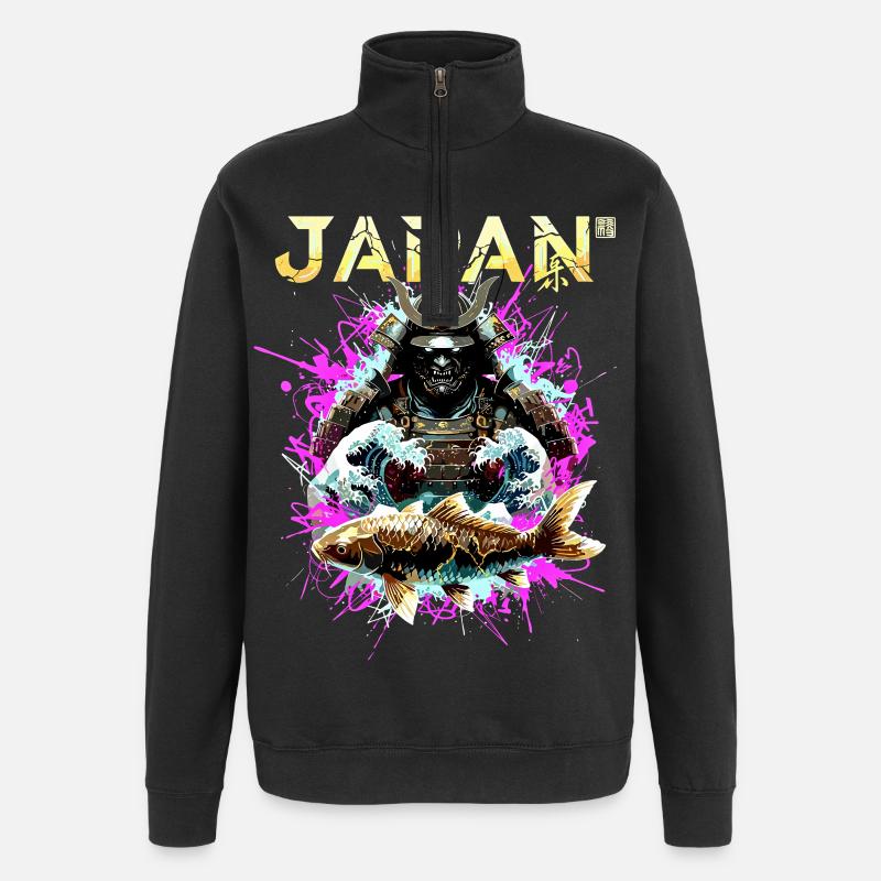 Cyber Samurai – Guerrier du Japon - Sweat à zip 1/4 - noir