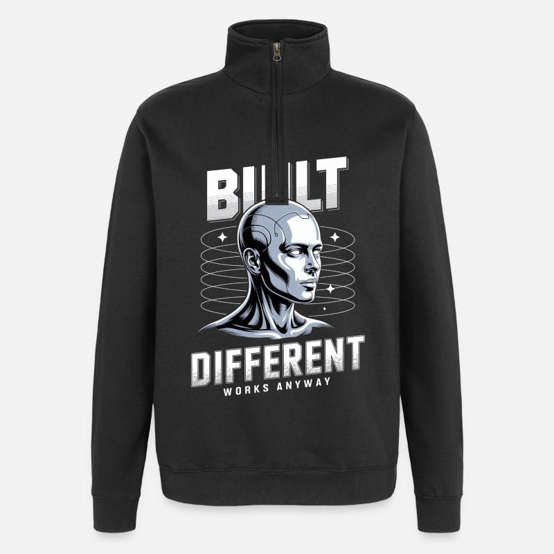 Neurodivergent Neurodiversität Built Differend - Quarter-Zip-Sweatshirt - Schwarz