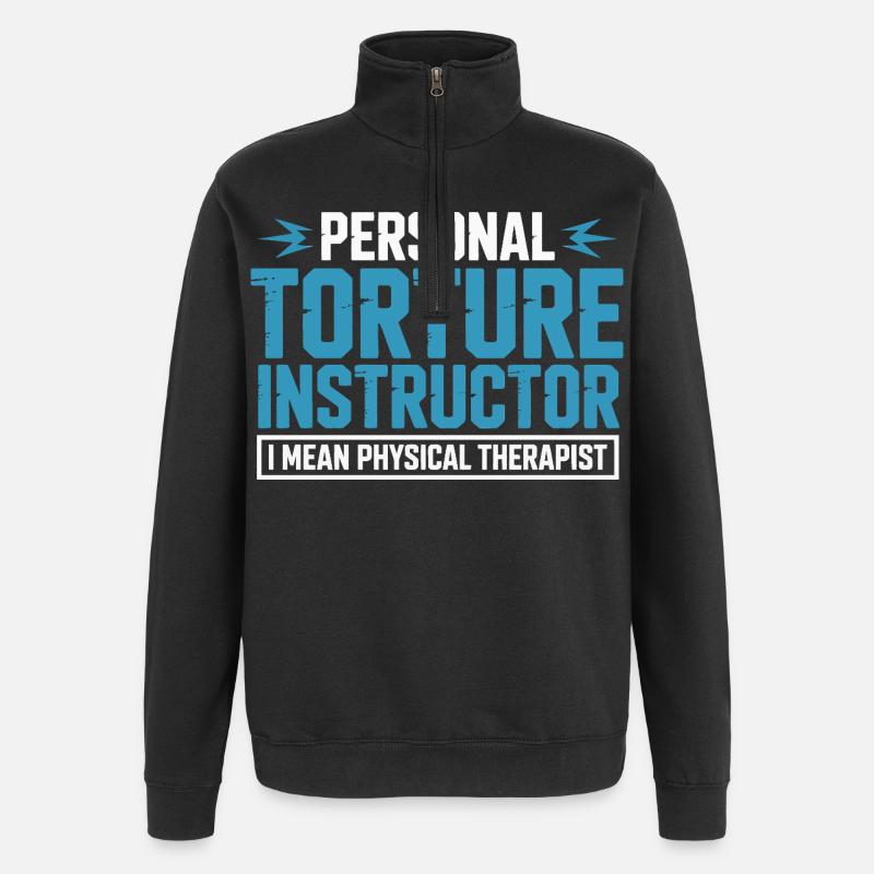 Personal Torture Instructor – Physiotherapie - Quarter-Zip-Sweatshirt - Schwarz