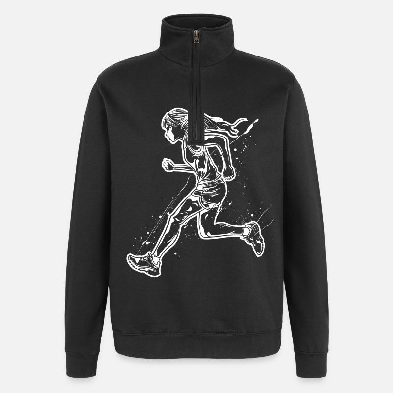 Runner Sketch - Quarter-Zip Sweatshirt - black