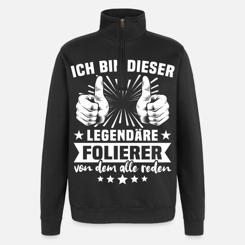 Wrapper Legend - Quarter-Zip Sweatshirt - black