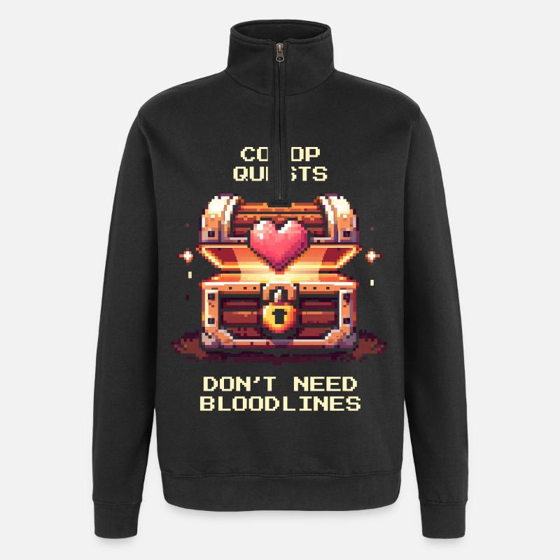 Co-Op-Quests ohne Blutlinie | Patchworkfamilie - Quarter-Zip-Sweatshirt - Schwarz