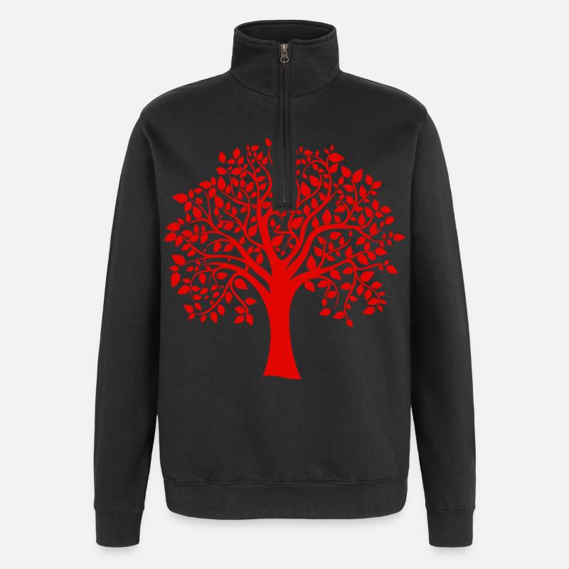 Base Red Jumbo Tree Print Silhouette - Quarter-Zip Sweatshirt - black