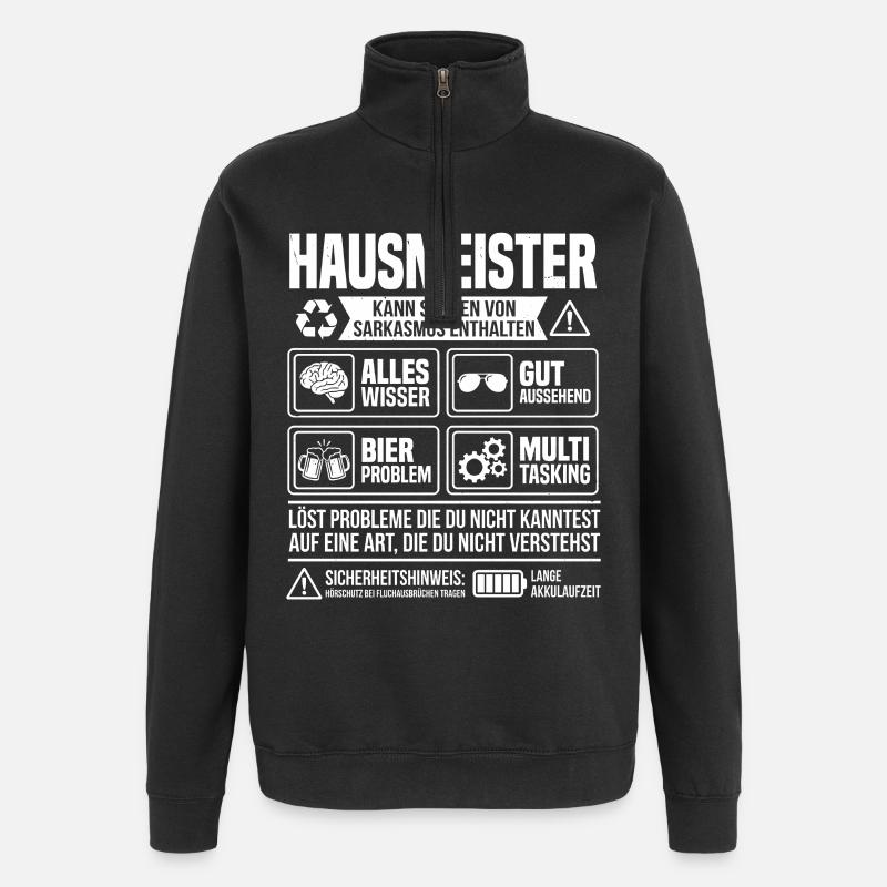 Caretaker Problem Solver – Funny Caretaker Info - Sweat à zip 1/4 - noir