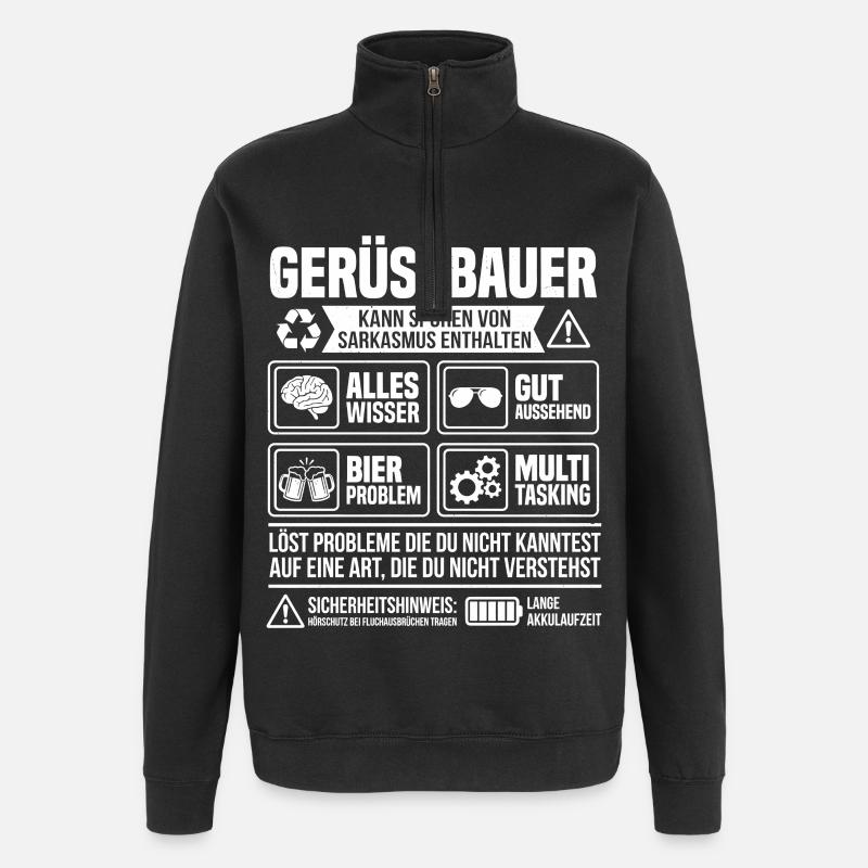 Scaffolding Infographic – Funny Craftsman - Quarter-Zip Sweatshirt - black